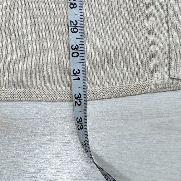 Carlisle Beige Silk Blend Snap Closure Long Cardigan Size Medium Flutter Sleeves - Picture 16 of 16